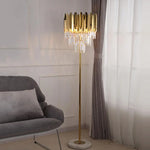 Postmodern Crystal Marble LED Floor Lamp for Bedroom