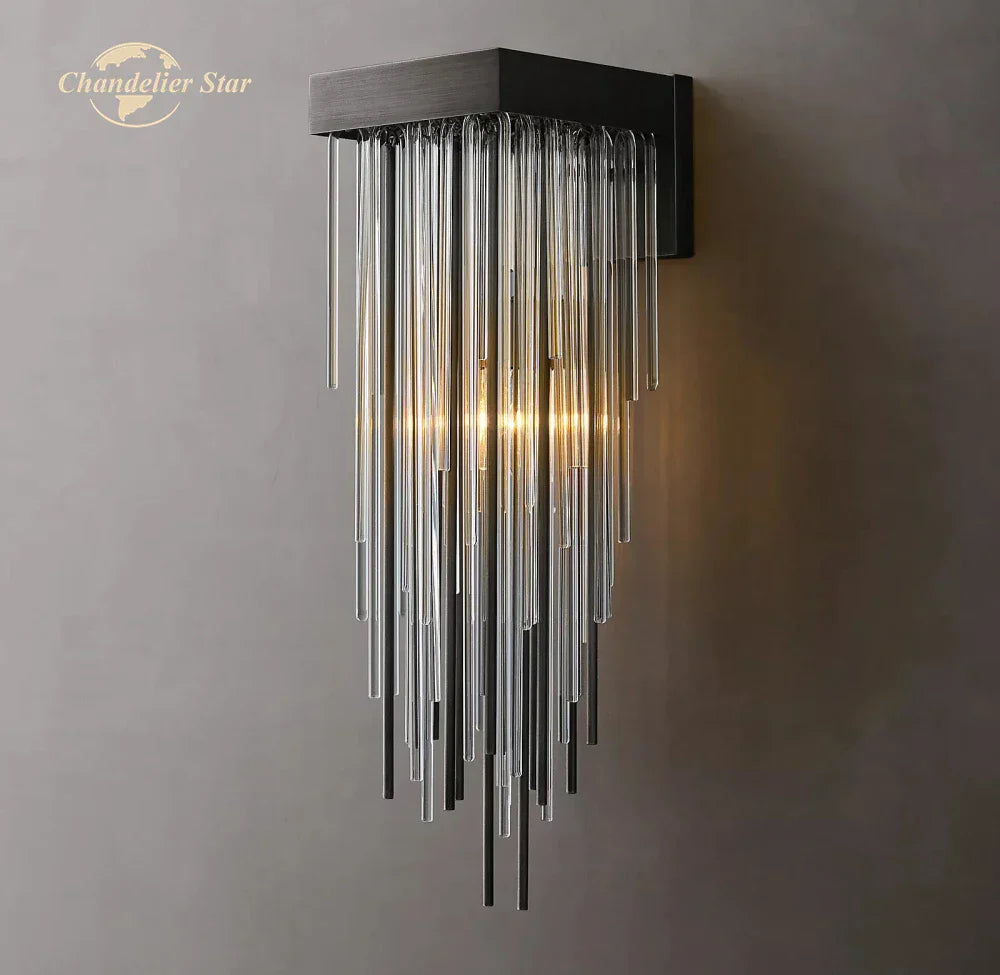 Glass Rod LED Wall Lamps - Modern Cascada Sconce for Home Decor