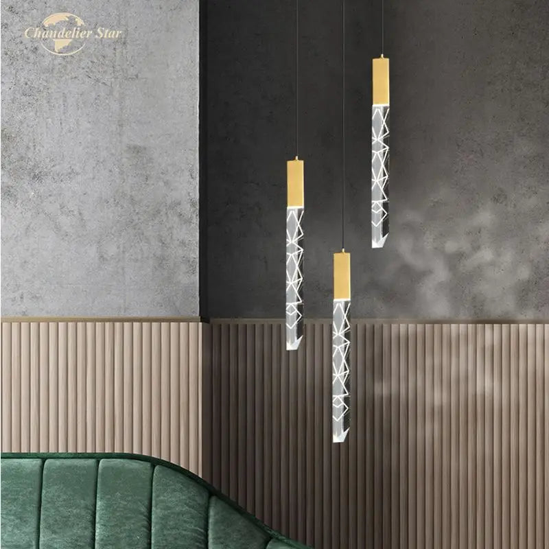 Modern Crystal LED Chandeliers - Stainless Steel Pendant Light for Bedroom, Living Room