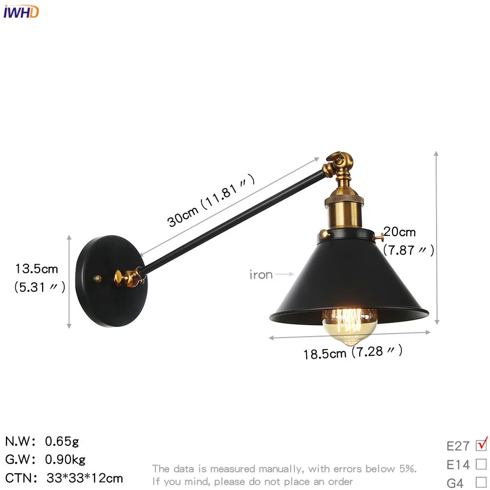 Retro Wall Sconce Light Up Down Loft Industrial Vintage Lamp