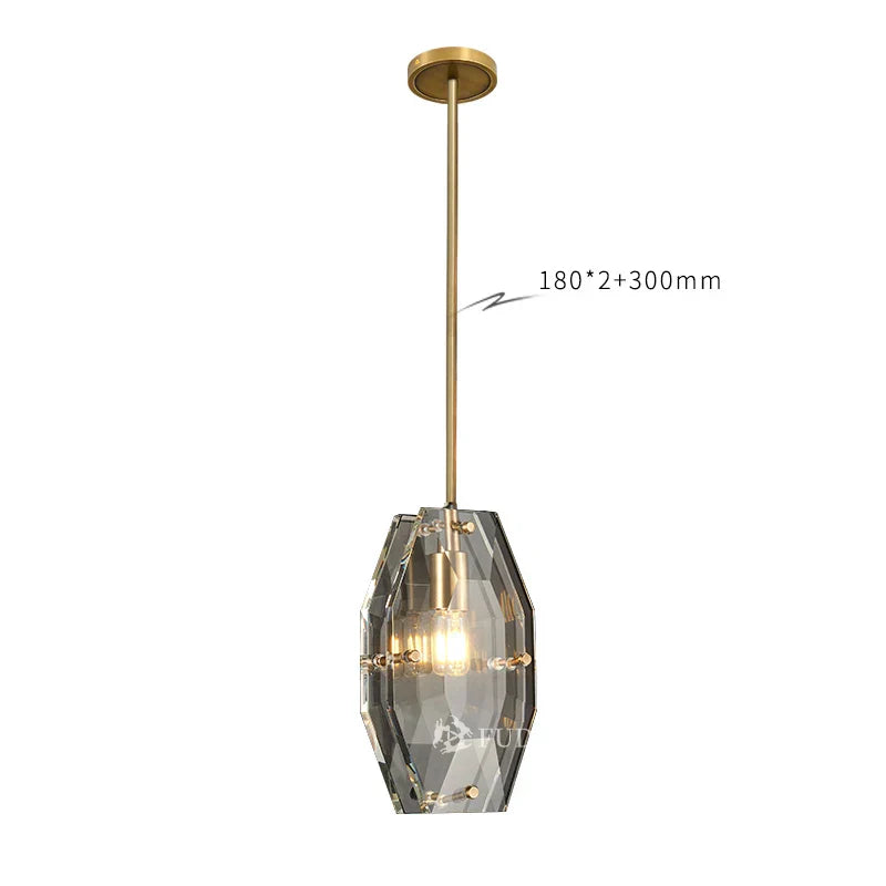 Crystal Glass Pendant Lamp Luxe Chandelier for Bedroom Restaurant Kitchen Home