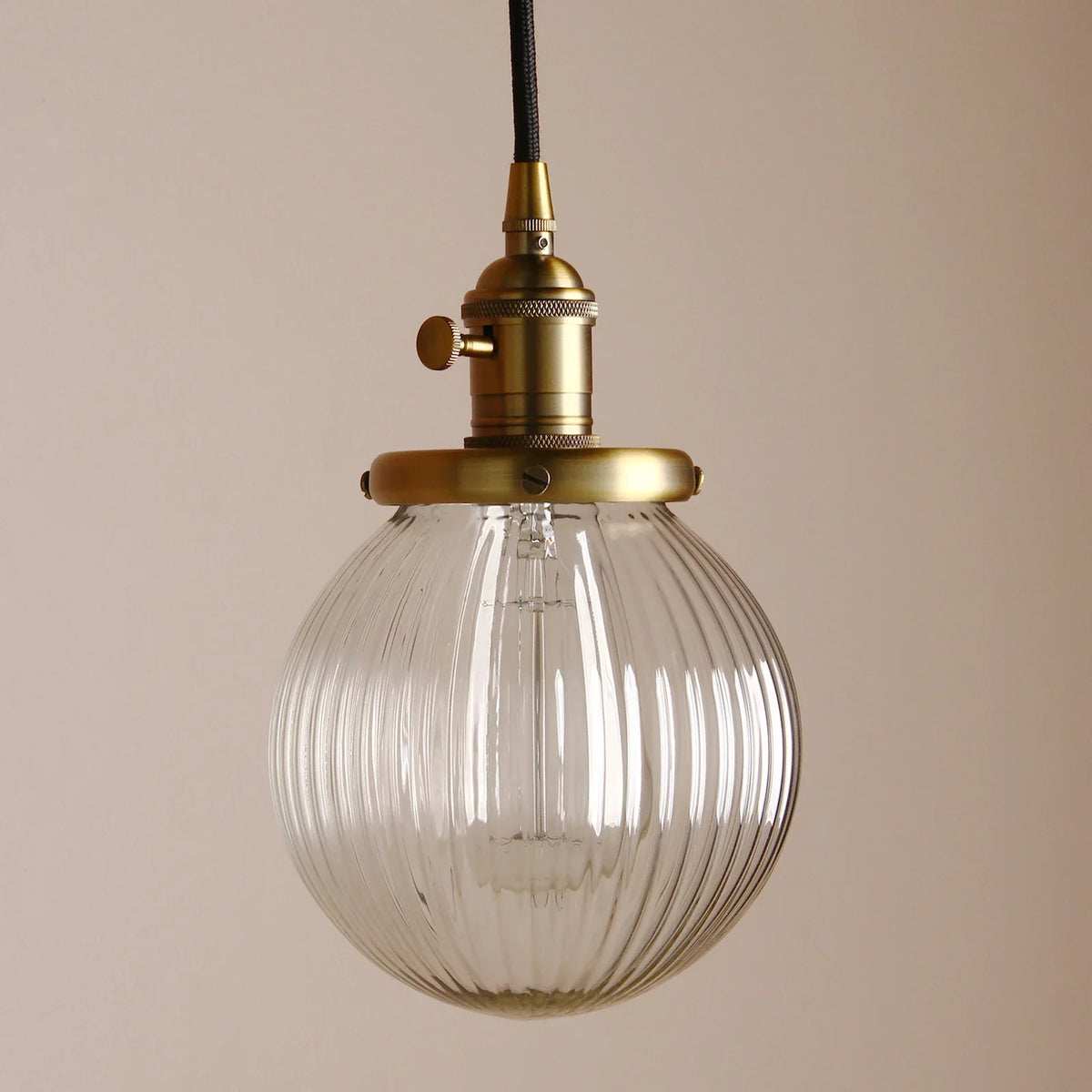Clear Glass Globe Pendant Lights E27 Hanglamp for Living Room Loft