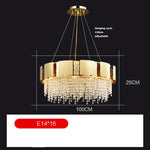 Golden Crystal Stainless Steel Pendant Light for Stylish Foyer