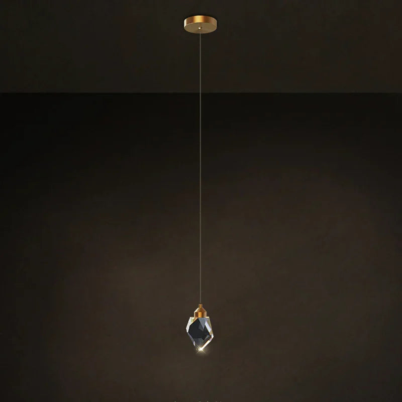 Crystal Stone Copper Chandelier - LED Postmodern 2025 Lighting for Staircase