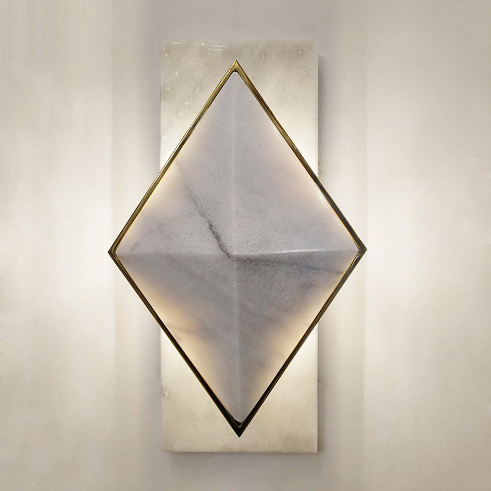 Art Deco Natural Marble Wall Sconce