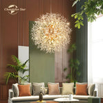 Crystal Star LED Chandelier - Art Deco Dandelion Pendant Lighting for Home Décor