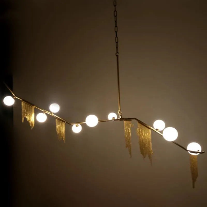 Gold Bubble Chandelier G9 LED Tassel Kitchen Island Lighting