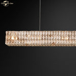 Crystal LED Linear Chandelier for Kitchen Island Dining Room