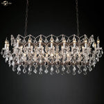 Iron Crystal LED Chandelier: 19th Century Style Kitchen Pendant Light