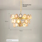 LED Agate Chandelier - Modern Colorized Designer Lighting for Foyer & Dining Room