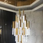 Modern Gold Bubble Crystal LED Chandelier for Bedroom Living Room Staircase