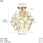 White Glass LED Ceiling Light Fixture, Nordic Modern Copper Ceiling Lamp