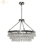 LED Round Glass Chandeliers Raindrop Pendant Lights Modern Living Hanging Lamps