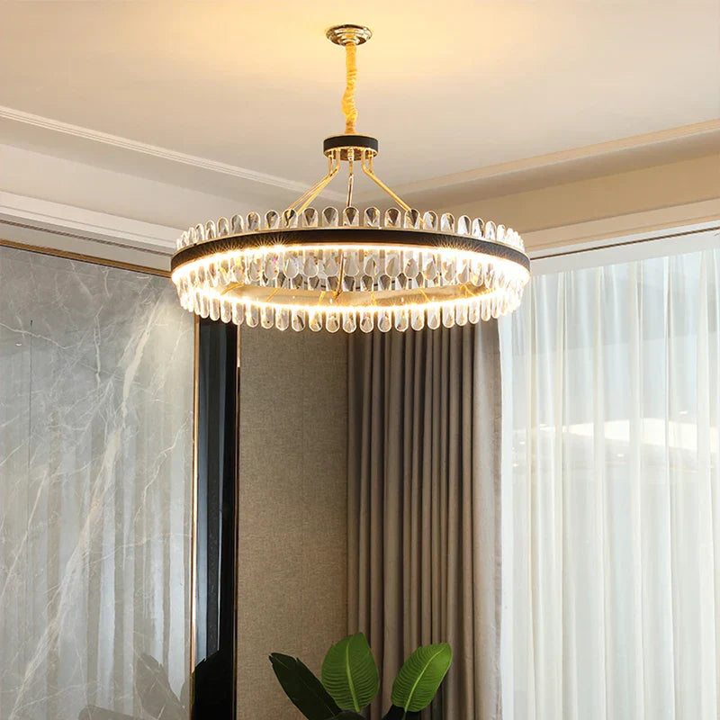 Gold Stainless Steel Crystal Chandelier for Dinning Room