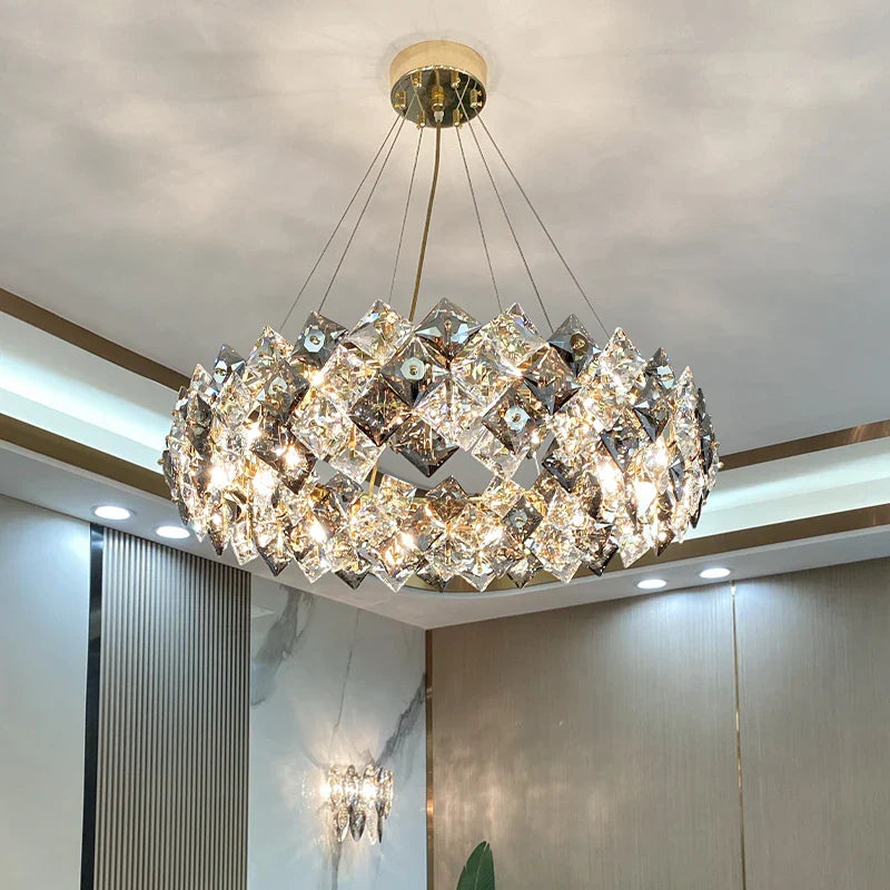 Crystal Chandelier: High-End LED Pendant Light for Living Room, Dining Room & Kitchen