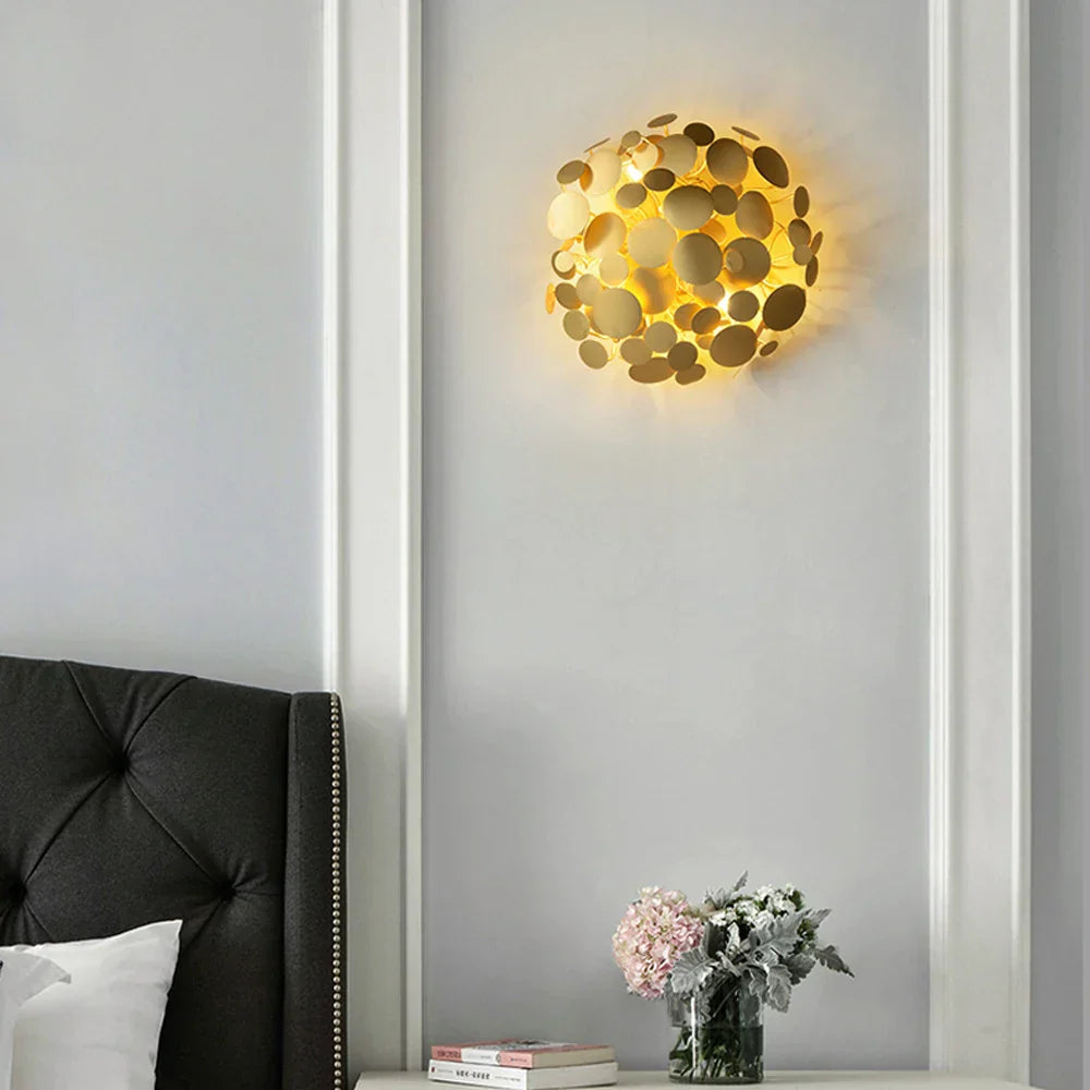 LED Golden Maple Leaves Wall Sconce for Bedroom and Corridor
