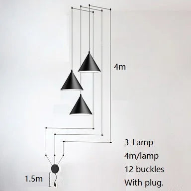 Geometric LED Pendant Light for Living Room Bedside - Nordic Style Glam Fixtures