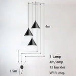 Geometric LED Pendant Light for Living Room Bedside - Nordic Style Glam Fixtures
