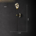 Black Gold Copper Crystal LED Wall Sconce Light for Bedroom Corridor