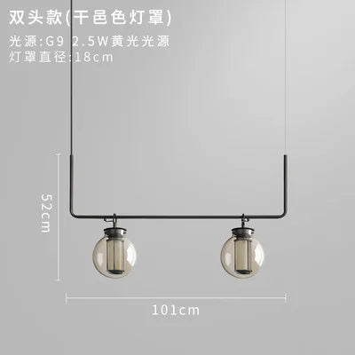 Chandelier: Industrial Metal Glass Ball Lighting for Retro Restaurant and Living Room