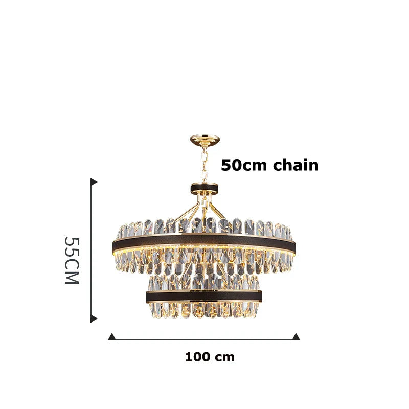 Gold Stainless Steel Crystal Chandelier for Dinning Room