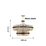 Gold Stainless Steel Crystal Chandelier for Dinning Room