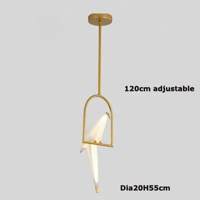 Love Bird Chandelier Lighting - White Gold Designer Lustre for Dining Room