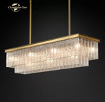 LED Glace Rectangular Chandelier Light for Dining Kitchen Living Room