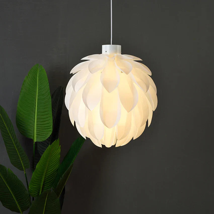 Pinecone Pendant Light - Modern White Acrylic Lamp for Dining Room
