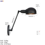 Long Arm Black Wall Light Retro Industrial Vintage LED Wall Lamp