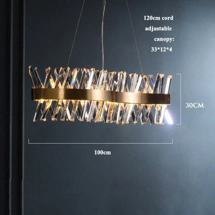 Gold Crystal LED Chandelier for Dinning Room