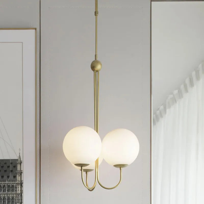 Nordic Glass Ball Pendant Lights Elegant Metal Pipe Angle Pendant Light