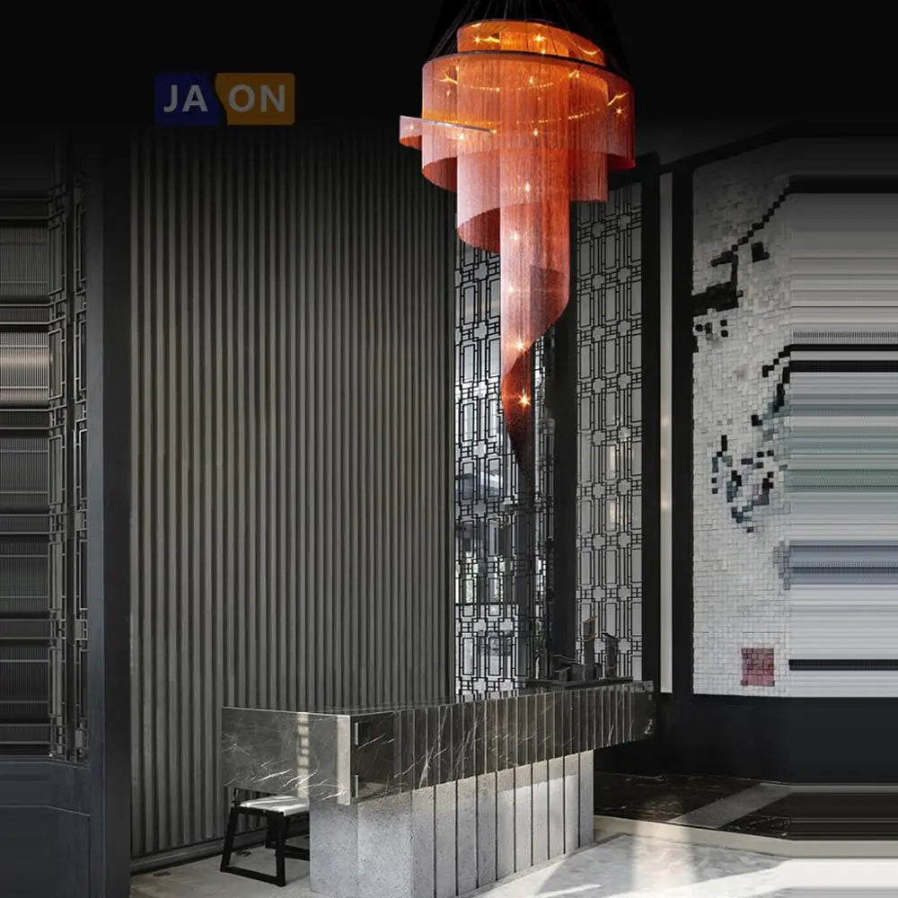 Chain Chandelier Lighting Suspension for Staircase