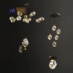 Crystal Copper Chandelier Lighting for Dinning Room