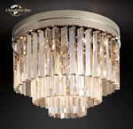 Crystal Flushmount Chandelier - Modern Ceiling Light for Living Room
