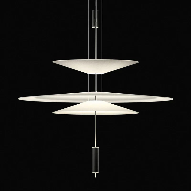 Nordic Flamingo Chandelier: White Light Minimalist Round Lamp for Living, Bed, Dining Room