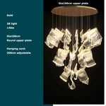 Golden Love Paper Chandelier: Postmodern LED Designer Lighting for Foyer