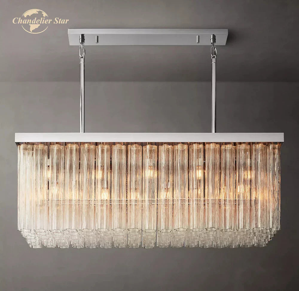 Cielo Rectangular LED Chandelier for Living Dining Kitchen Island Lamps