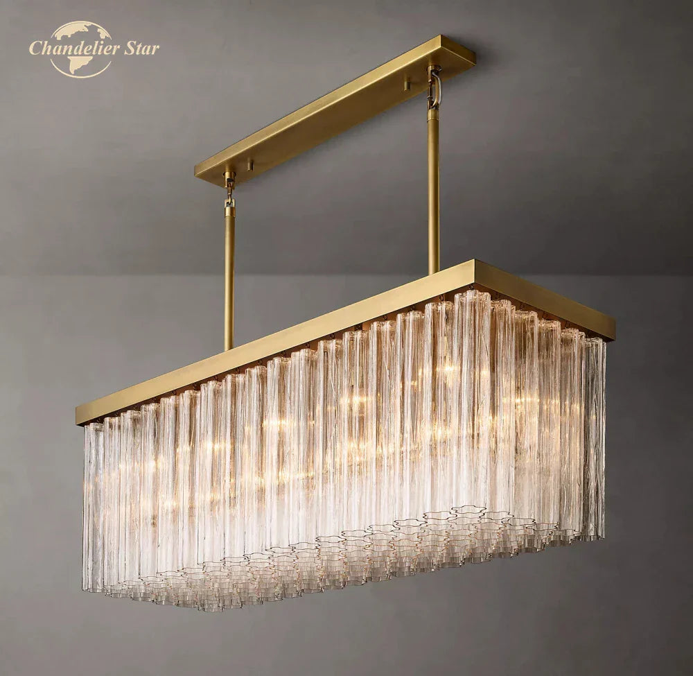 Cielo Rectangular LED Chandelier for Living Dining Kitchen Island Lamps
