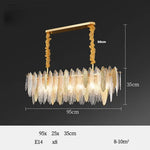 Art Deco Glass Iron LED Chandelier for Dinning Room