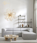 Nordic Dandelion Crystal LED Chandelier: Modern Sunflowers Pendant Light for Bedroom & Living Room
