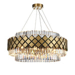 Gold LED Crystal Clear Art Deco Chandelier for Foyer