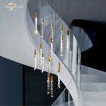 Modern Crystal LED Chandeliers - Stainless Steel Pendant Light for Bedroom, Living Room