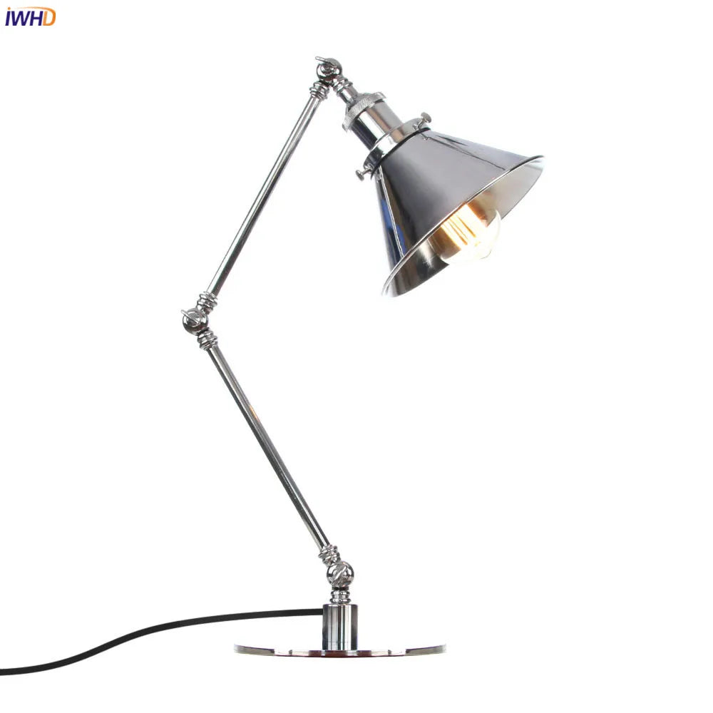 Industrial LED Table Lamp For Home Decor - US/EU Plug Switch, Loft Style