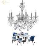 Traditional Crystal Chandelier LED Hanging Lamp Luxe Candle Lustre