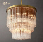 Cielo Glass Chandelier Three-Tier Round Hanging Lights for Living Dining Room