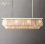 LED Marble Glace Calcite Chandelier for Kitchen Island, Dining & Living Room