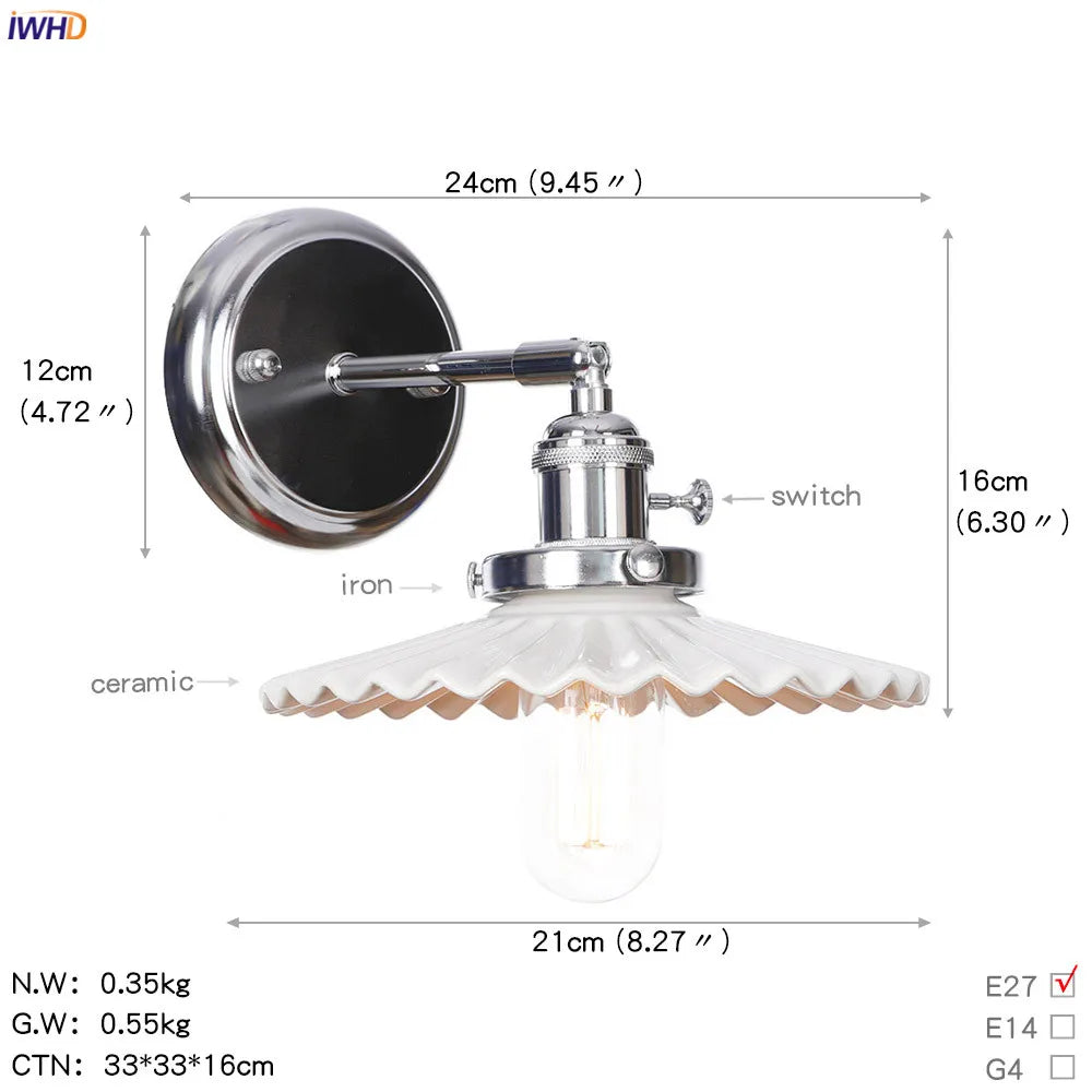 Amber Glass Ball Wall Lights - Modern LED Wall Lamp for Home Bedroom Mirror Stair