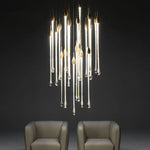 Luxury Crystal Chandelier - Gold Rectangle LED Staircase Dining Kitchen Lighting