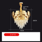 Postmodern Crystal Pendant Light - Golden Stainless Steel Suspension Lamp